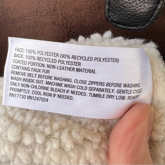 Faux Shearling Aviator Jacket Vintage Style Wild Fable Brown SIZE XL NWT - Picture 11 of 11